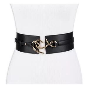 SAM EDELMAN genuine leather hook women's wide corset belt S